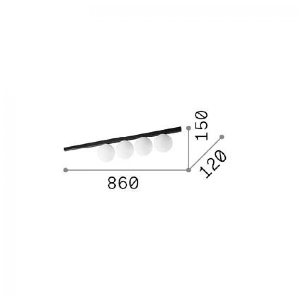 Τετράφωτη Χρυσή Πλαφονιέρα 4xG9 Binomio pl4 - IDEAL LUX