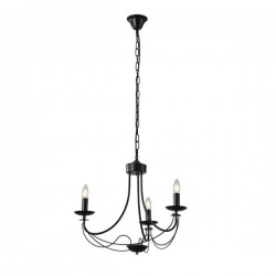 ΦΩΤΙΣΤΙΚΟ ΚΡΕΜΑΣΤΟ ΜΕΤΑΛΛΟ 3ΦΩΤΟ 3XE27 Max 15w 470X600mm ΜΑΥΡΟ ΔΙΑΦΑΝΕΣ ΓΥΑΛΙ ARTE ILLUMINA KRISTALLO