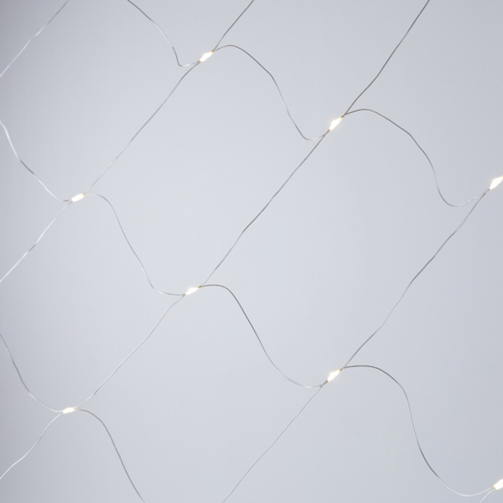 Κουρτίνα Δίχτυ 150 Mini LED 2x2.5m Επεκτεινόμενη Με Διάφανο Καλώδιο Θερμό Λευκό IP44  Magic Christmas