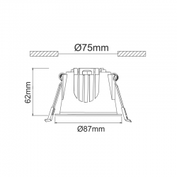 LED ΛΕΥΚΟ ΧΩΝΕΥΤΟ ΦΩΤΙΣΤΙΚΟ 10W 6500K 1100Lm 40° IP44 230V AC Ra80 Φ87*62MM 5YRS ACA