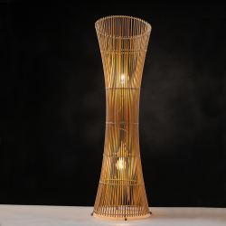 Επιδαπέδιο Φωτιστικό Από BAMBOO 2ΧΕ27 ΜΠΑΜΠΟΥ D29.5XH1180CM ΣΥΜΗ - ACA Decor