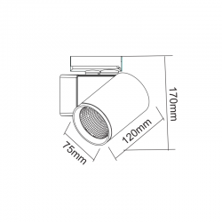 LED ΣΠΟΤ ΡΑΓΑΣ 2 ΚΑΛΩΔΙΩΝ 20W 4000K 1-PHASE 38° 2400LM 230V AC Ra80 5YRS