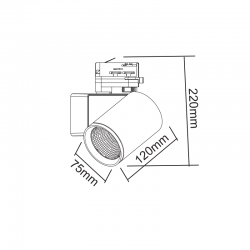 LED ΣΠΟΤ ΡΑΓΑΣ 4 ΚΑΛΩΔΙΩΝ 20W 4000K 3-PHASE 38° 2400LM 230V AC Ra80 5YRS