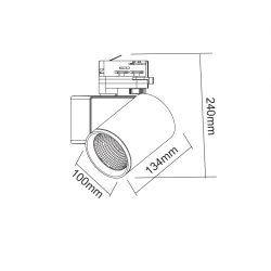 LED ΣΠΟΤ ΡΑΓΑΣ 4 ΚΑΛΩΔΙΩΝ 40W 4000K 3-PHASE 38° 4600LM 230V AC Ra80 5YRS