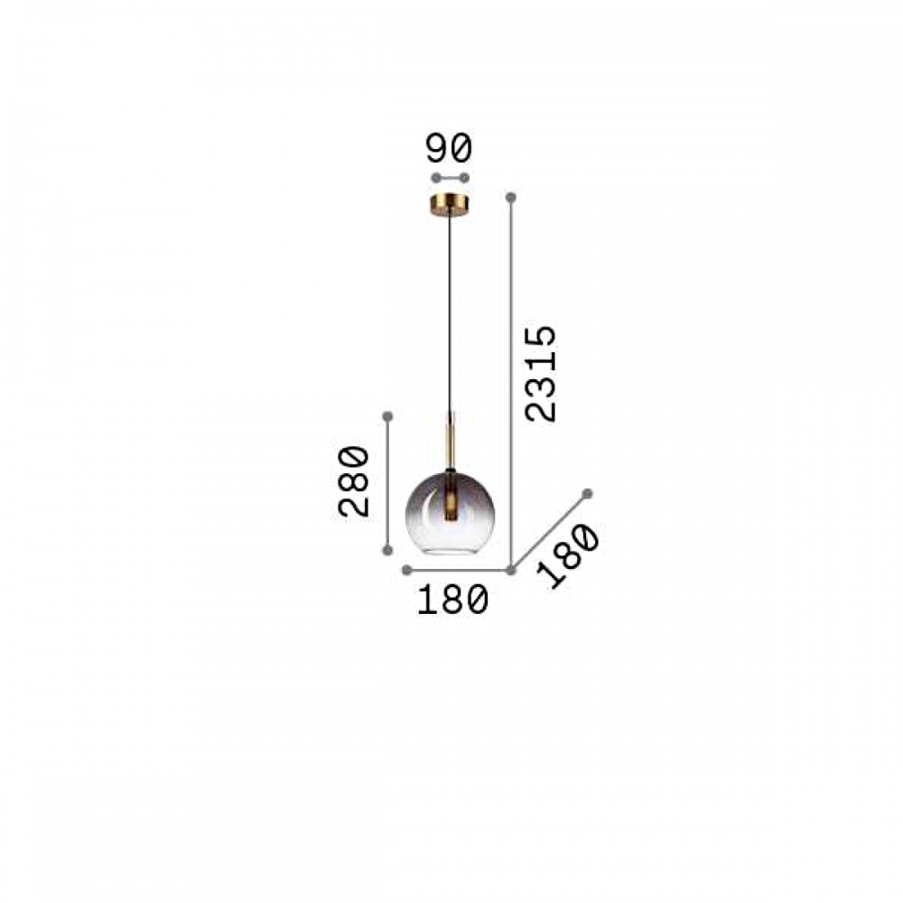 Φωτιστικό Οροφής Φ18x51,5cm 1xG9 28W Χρυσό-Γκρι Empire sp1 sfera - IDEAL LUX