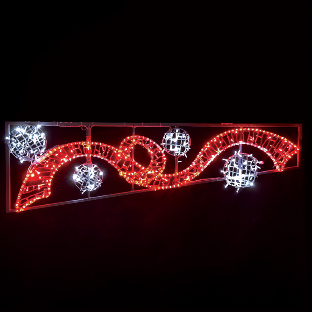 "RIBBON WITH BALLS" ΣΧΕΔΙΟ ΜΕ 512LED 6m ΣΕΙΡΑ ΚΟΚΚΙΝΟ & ΨΥΧΡΟ ΣΤΑΘΕΡΟ IP65 200x60cm