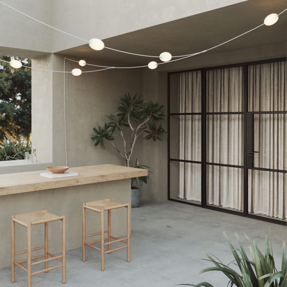 Αλυσίδα φωτισμού εξωτερικού χώρου πλέγμα με 7 σημεία φωτισμού IP67 - Marina GRID