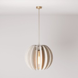 Κρεμαστό φωτιστικό με ελλειπτικό αμπαζούρ LAMPSHHADE Μπεζ - Made in Italy - Creative Cables