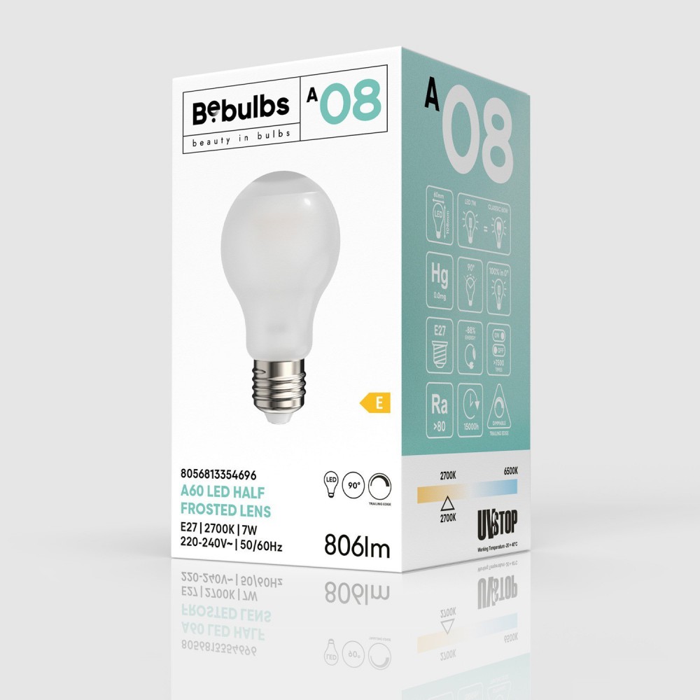 Λάμπα LED Spot με εφέ προβολέα A60 7W 806Lm 2700K dimmable - A08