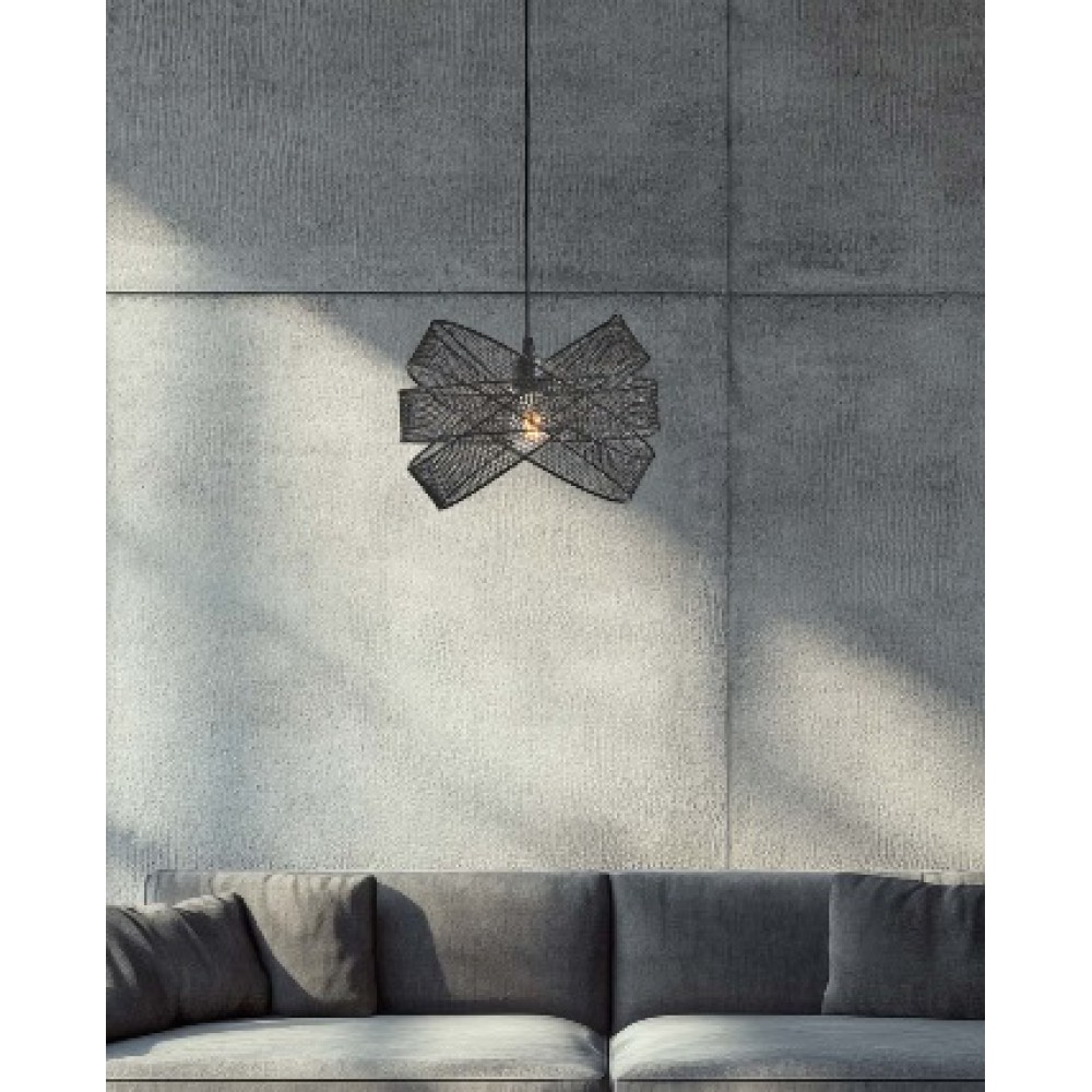 ΦΩΤΙΣΤΙΚΟ ΚΡΕΜΑΣΤΟ ΜΕΤΑΛΛΟ 1xΕ27 Max15W 350X350X1270mm ΜΑΥΡΟ ARTE ILLUMINA OGGI