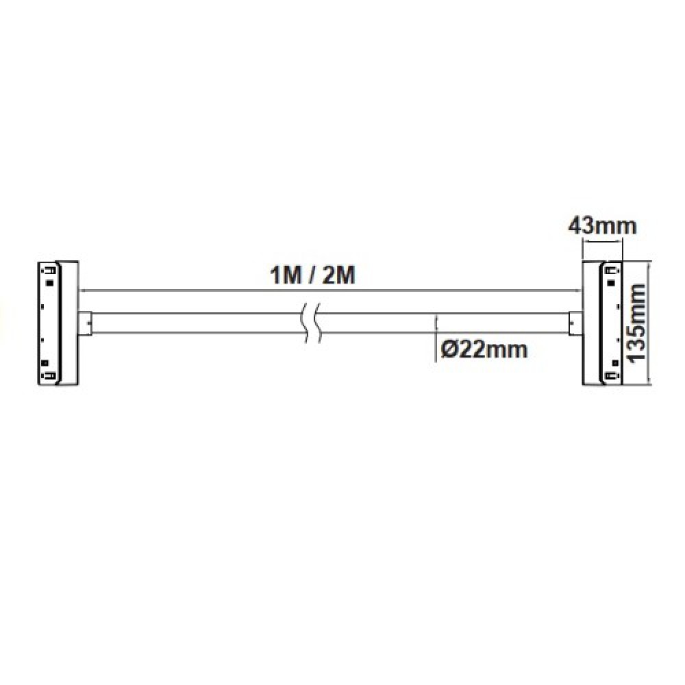 ΜΑΥΡΟ ΜΑΤ ΜΑΓΝΗΤΙΚΟ ΝΕΟΝ ΦΩΤΙΣΤΙΚΟ 48V DC 20W 3000K 1500LM 360° RA90 Φ22*1000ΜΜ
