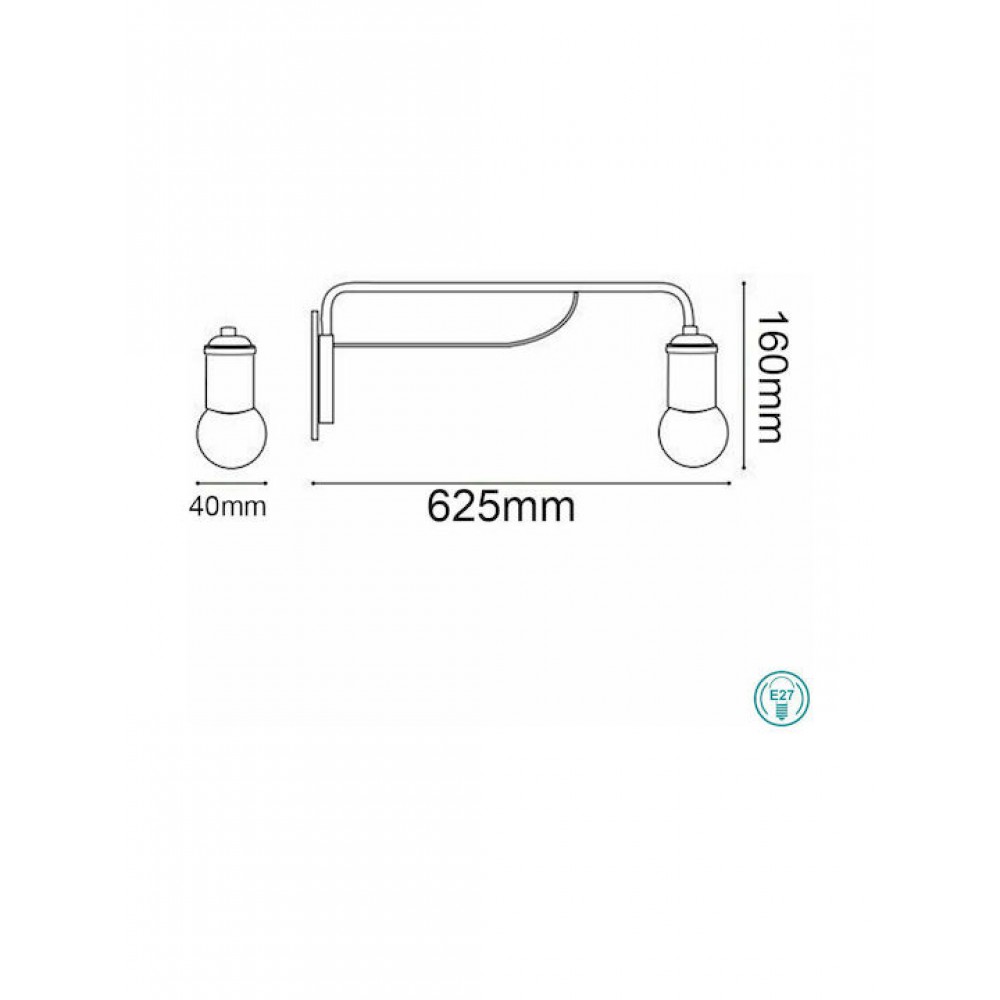 VINTAGE ΜΕΤΑΛΛΙΚΗ ΑΠΛΙΚΑ E27 ΜΠΡΟΝΖΕ TRIUMPH AP1 - IDEAL LUX