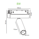 ΜΑΥΡΟ ΜΑΤ ΜΑΓΝΗΤΙΚΟ ΜΙΝΙ ΣΠΟΤ 48V DC 8W 3000K 800LM 24° OSRAM RA90 Φ30*110MM