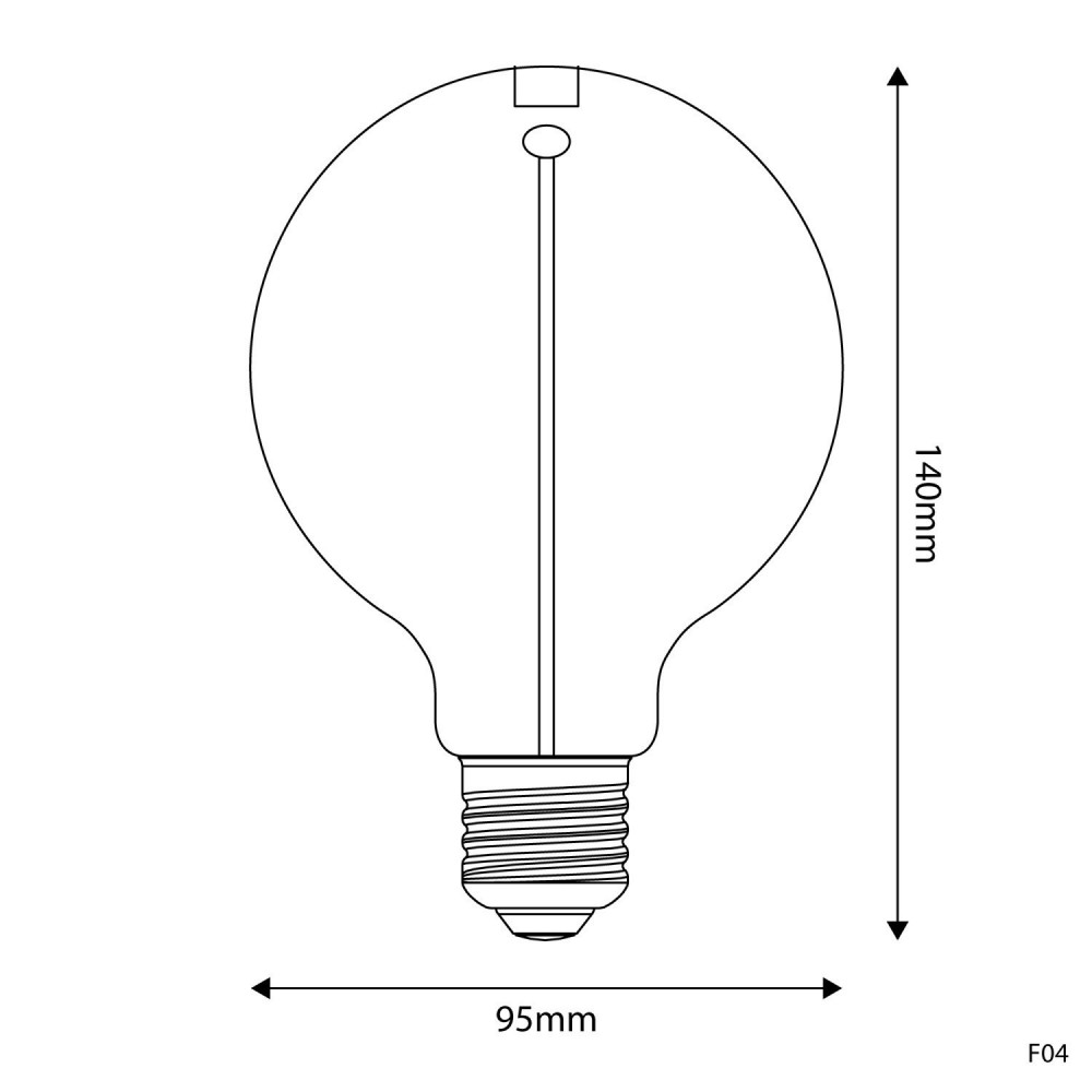 LED Λαμπτήρας Μαγνητικού Νήματος F04 Γλόμπος G95 Φιμέ 2,2W 60Lm E27 1800K
