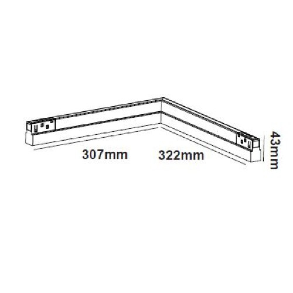 ΜΑΥΡΟ ΜΑΤ ΜΑΓΝΗΤΙΚΟ ΦΩΤΙΣΤΙΚΟ 90° ΓΩΝΙΑ 48V DC 20W 3000K 1600LM 110° OSRAM RA90 L322*307MM