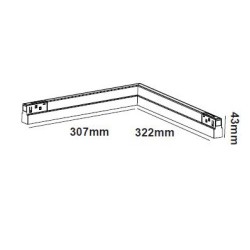 ΜΑΥΡΟ ΜΑΤ ΜΑΓΝΗΤΙΚΟ ΦΩΤΙΣΤΙΚΟ 90° ΓΩΝΙΑ 48V DC 20W 4000K 1750LM 110° OSRAM RA90 L322*307MM