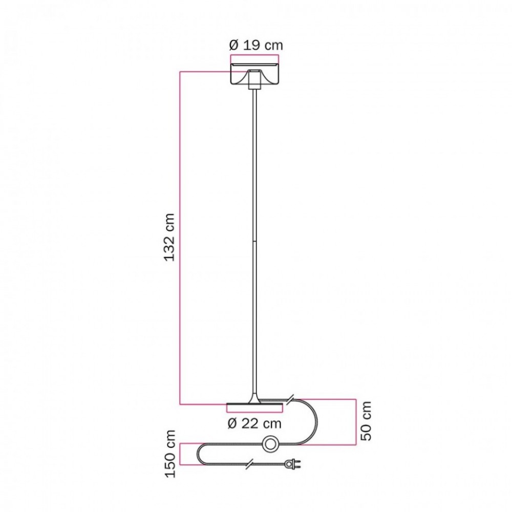 Φωτιστικό δαπέδου MAG-Y με στρογγυλή μεταλλική βάση και διάφανο λαμπτήρα Ghost smoky