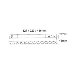 ΛΕΥΚΟ ΜΑΤ ΜΑΓΝΗΤΙΚΟ ΓΡΑΜΜΙΚΟ ΦΩΤΙΣΤΙΚΟ 48V DC 24W 4000K 2200LM 36° OSRAM RA90 L436MM