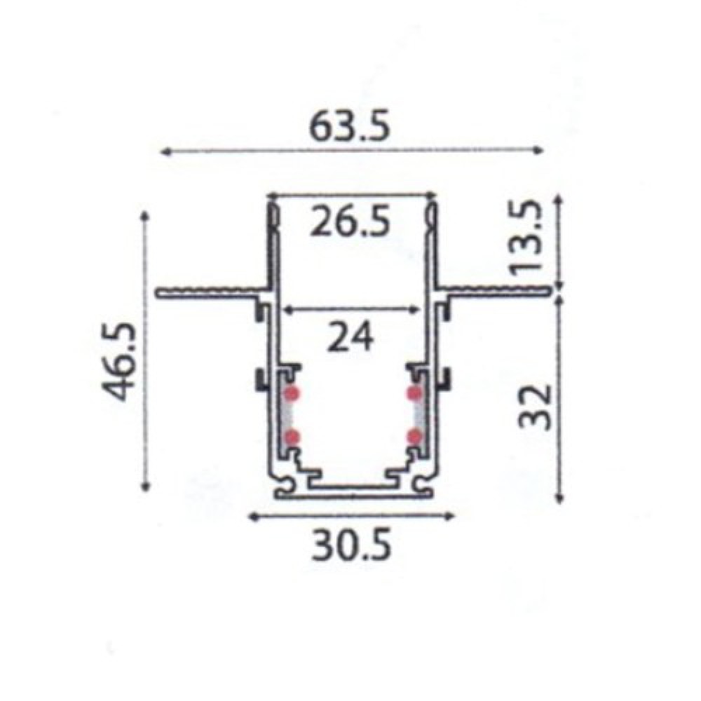 ΜΑΓΝΗΤΙΚΗ ΡΑΓΑ TRIMLESS 48V DC 3Μ ΛΕΥΚΗ ΜΑΤ
