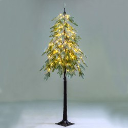 SNOWY GREEN PINE TREE 56 WW LED ΛΑΜΠ. ΑΝΤΑΠΤ:4,5V IP44 ΥΨΟΣ 120cm ΒΑΣΗ:17x17cm 5m ΚΑΛ. ACA