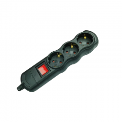 ΠΟΛΥΠΡΙΖΟ 3 ΣΟΥΚΟ ΑΣΦΑΛΕΙΑΣ ΜΑΥΡΟ ΜΕ ΔΙΑΚΟΠΤΗ ΧΩΡΙΣ ΚΑΛΩΔΙΟ 16A IP20 ACA