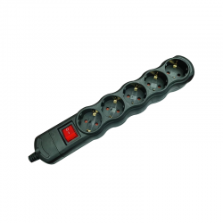 ΠΟΛΥΠΡΙΖΟ 5 ΣΟΥΚΟ ΑΣΦΑΛΕΙΑΣ ΜΑΥΡΟ ΜΕ ΔΙΑΚΟΠΤΗ ΧΩΡΙΣ ΚΑΛΩΔΙΟ 16A IP20 ACA