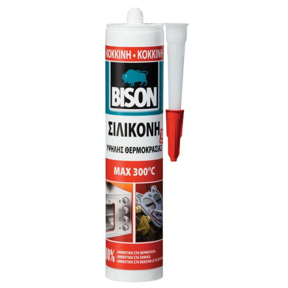 SILICONE ΥΨΗΛΗΣ ΘΕΡΜΟΚΡΑΣΙΑΣ ΚΟΚΚΙΝΗ 280ml BISON