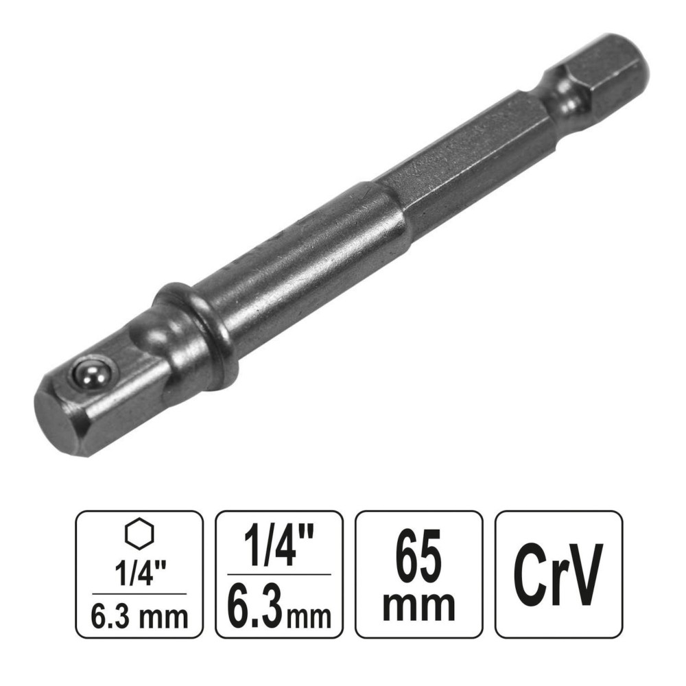 ΑΝΤΑΠΤΟΡΑΣ ΚΑΡΥΔΑKΙ HEX 1/4-65MM YT-04625