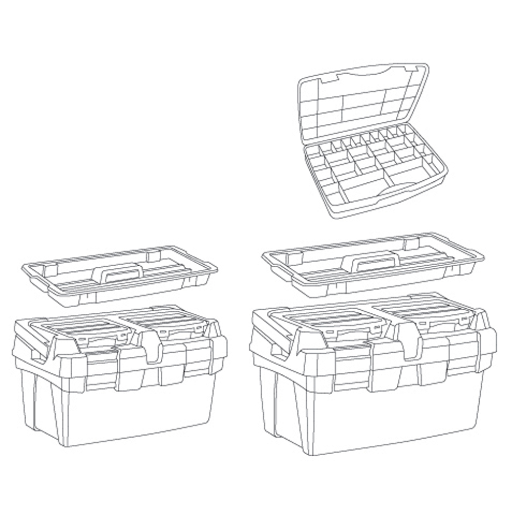 TAYG ΕΡΓΑΛΕΙΟΘΗΚΗ 500Ε 4 ΚΟΥΜΠΩΜΑΤΩΝ ΜΕ ΤΑΜΠΑΚΙΕΡΑ  ΕΤΑΖΕΡΑ ΚΑΙ ΛΑΒΗ ΑΛΟΥΜΙΝΙΟΥ