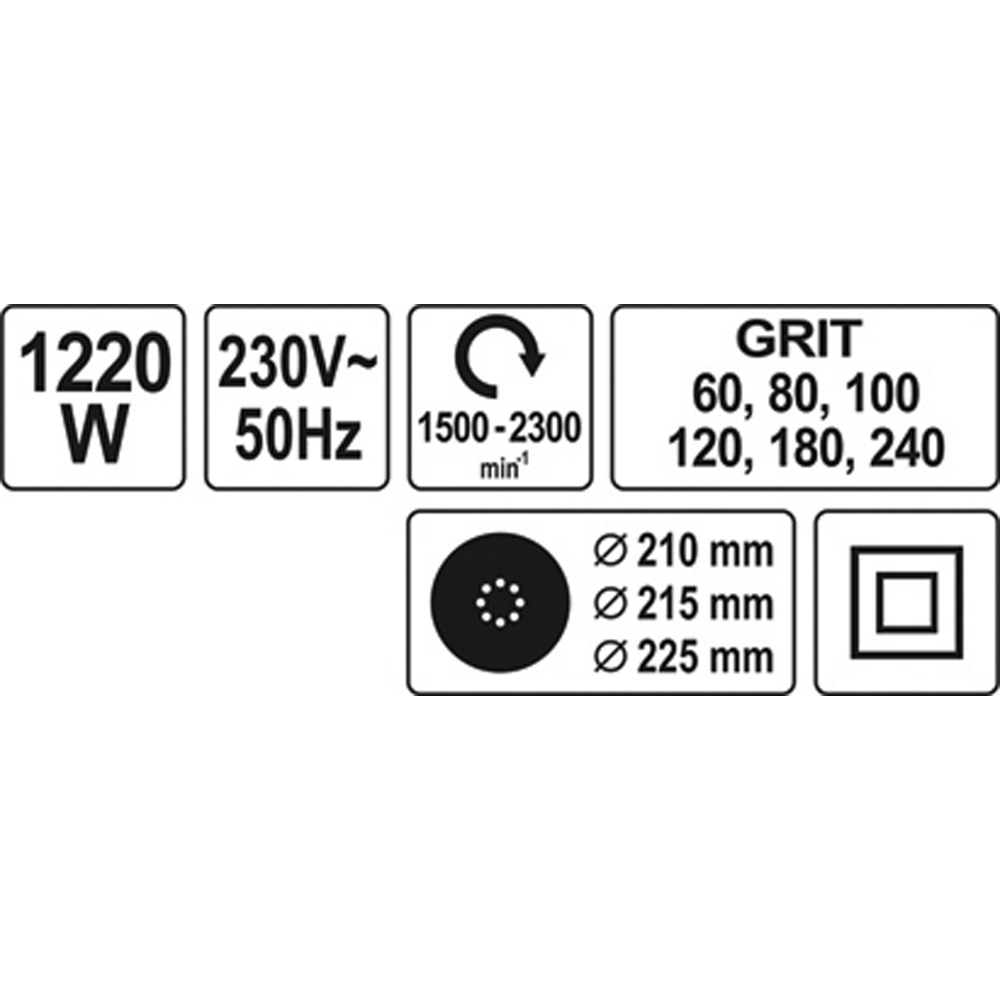 ΤΡΙΒΕΙΟ ΤΟΙΧΟΥ 1220W/225ΜΜ YT-82340