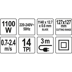 ΠΡΙΟΝΟΚΟΡΔΕΛΑ 1100W 127Χ127MM YT-82185