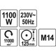 ΓΩΝΙΑΚΟΣ ΤΡΟΧΟΣ 1100W 125MM YT-82100