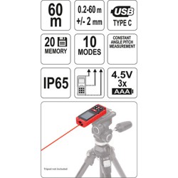 ΜΕΤΡΟ LASER 60M YATO YT-73127