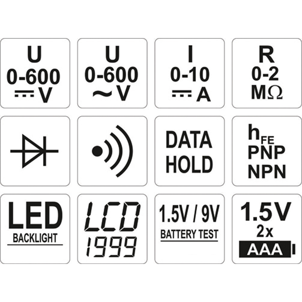 ΠΟΛΥΜΕΤΡΟ ΗΛΕΚΤΡΟΝΙΚΟ YT-73081