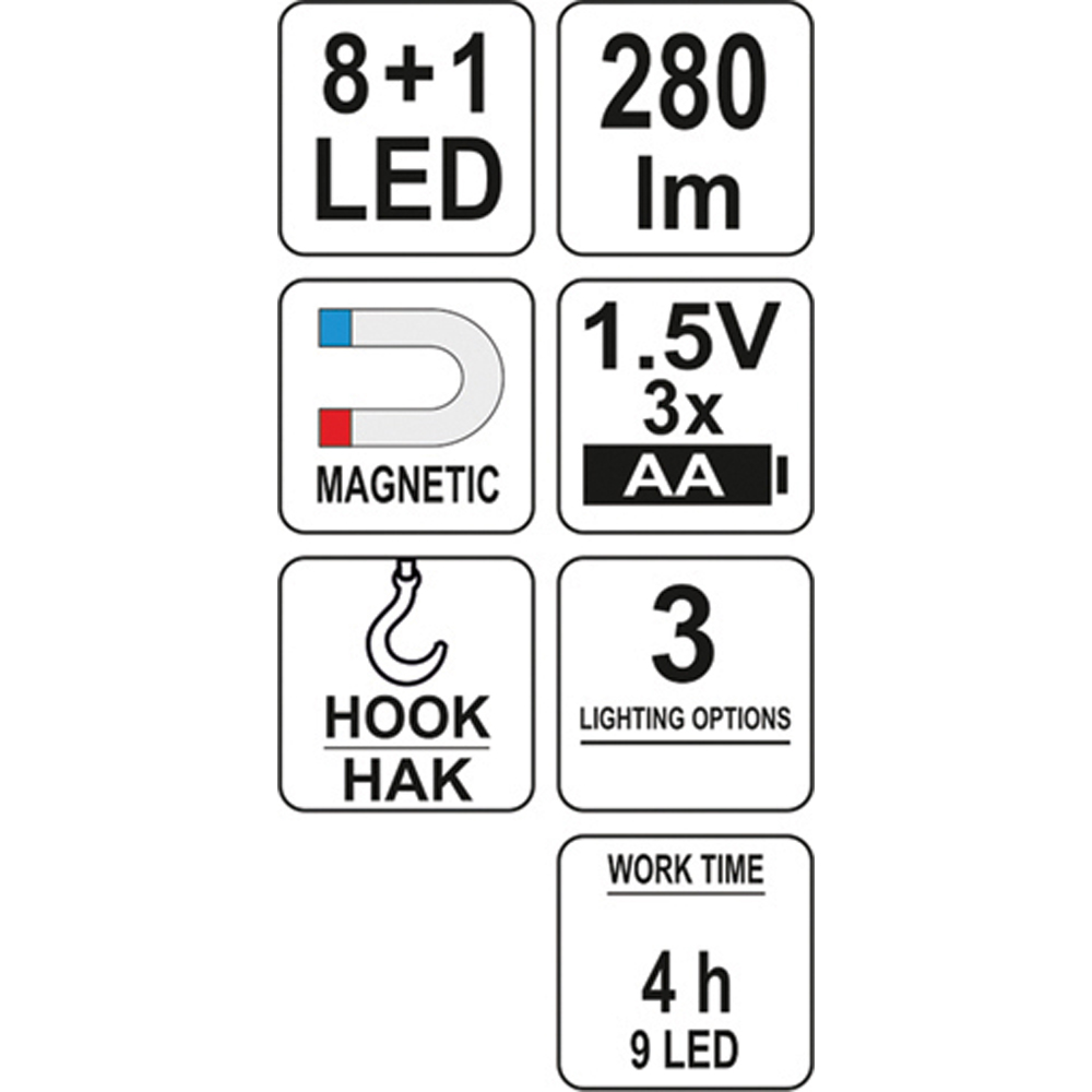 ΦΑΚΟΣ ΜΑΓΝΗΤ LED 2 ΣΕ 1 YT-08513