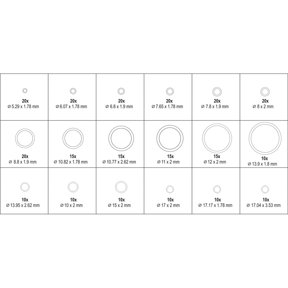 O-RINGS ΨΥΚΤΙΚΩΝ ΣΕΤ 270ΤΕΜ YT-06879