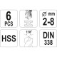 ΤΡΥΠΑΝΙΑ ΣΕΤ HSS 6 (2-8) ΤΜΧ. YT-4460