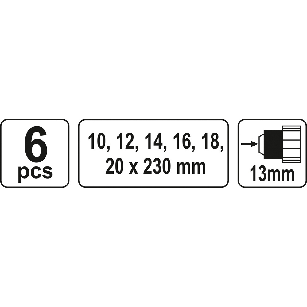 ΤΡΥΠΑΝΙΑ ΟΦΙΟΕΙΔΗ ΣΕΤ 6 ΤΕΜ 10-20mm-230ΜΜ YT-3298