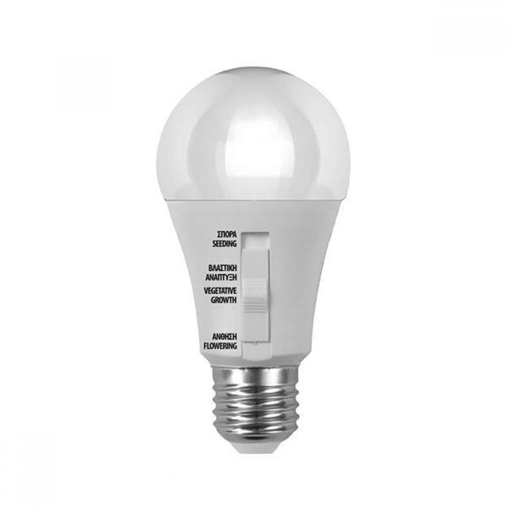 ΛΑΜΠΑ LED SMD ΑΝΑΠΤΥΞΗΣ ΦΥΤΩΝ ΜΕ DIP ΔΙΑΚΟΠΤΗ 9W A60 E27 220-240V EUROLAMP