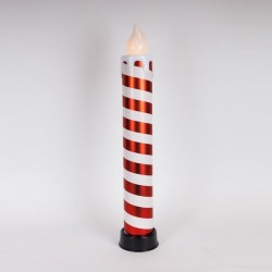 ΚΕΡΙ ΦΩΤΙΖΟΜΕΝΟ 14x82cm, ΚΟΚΚΙΝΟ & ΑΣΠΡΟ, ΜΕ ΚΙΝΗΣΗ ΣΤΗ ΦΛΟΓΑ, ΜΠΑΤΑΡΙΑΣ 3xAA, TIMER, 6 ΘΕΡΜΑ ΛΕΥΚΑ LED, IP44