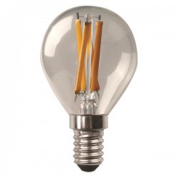 ΛΑΜΠΑ LED ΣΦΑΙΡΙΚΗ CROSSED FILAMENT 6.5W E14 220-240V DIMMABLE CLEAR ΘΕΡΜΟ ΛΕΥΚΟ 3000K - Eurolamp