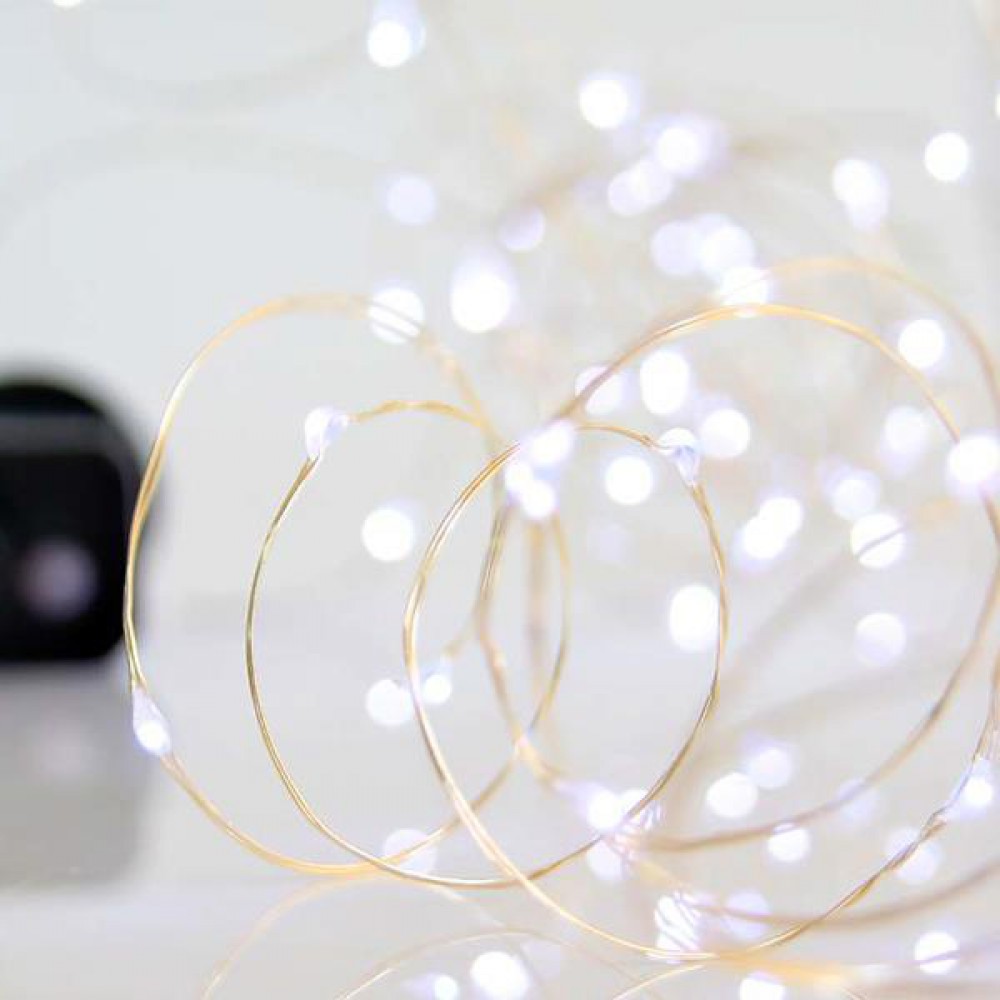 ΣΕΙΡΑ, 100 MINI LED, 4,5V, 8 ΠΡΟΓΡΑΜΜΑΤΑ, ΜΕ ΜΕΤΑΣΧΗΜΑΤΙΣΤΗ, ΠΡΟΕΚΤΑΣΗ ΠΑΡΟΧΗΣ 500cm, ΑΣΗΜΙ ΧΑΛΚΟΣ, ΛΕΥΚΟ LED, ANA 10cm, ΙΡ44 Magic Christmas