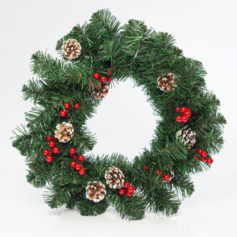 ΣΤΕΦΑΝΙ ΕΛΑΤΟΥ 50cm, ΚΟΥΚΟΥΝΑΡΙ ΚΑΙ BERRIES Magic Christmas