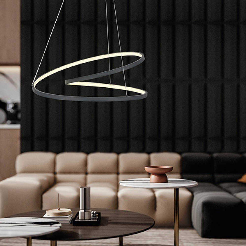 ΦΩΤΙΣΤΙΚΟ ΚΡΕΜΑΣΤΟ LED 42W 550x550x700 4000Κ ΑΝΘΡΑΚΙ