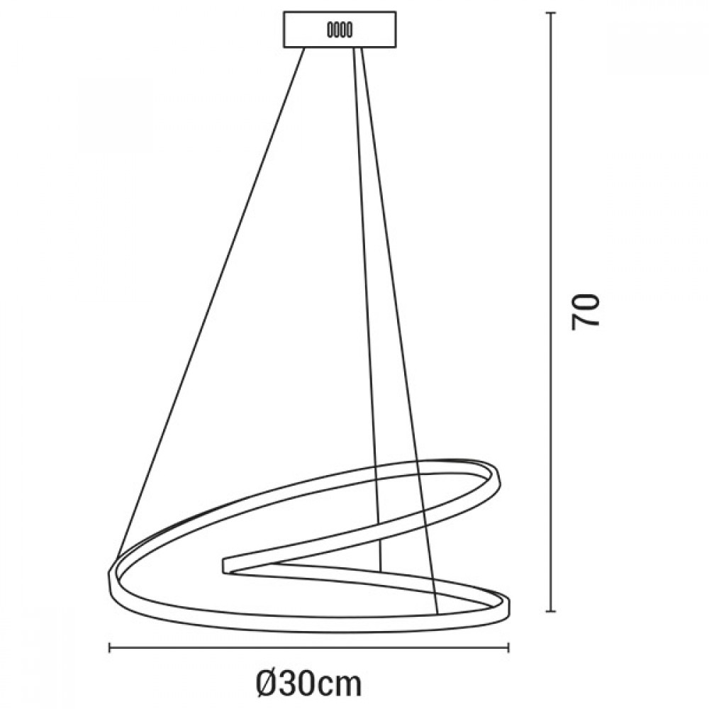 ΦΩΤΙΣΤΙΚΟ ΚΡΕΜΑΣΤΟ LED 42W 550x550x700 4000Κ ΑΝΘΡΑΚΙ