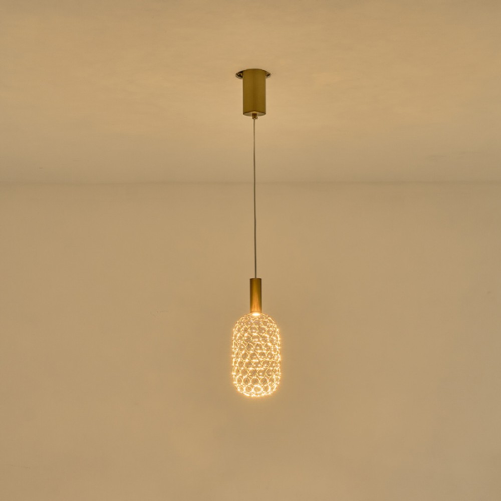ΦΩΤΙΣΤΙΚΟ ΜΟΝΟΦΩΤΟ ΜΕΤΑΛΛO LED 6,3W 3000K 648lm Φ200X1580mm ΧΡΥΣΟ ARTE ILLUMINA PERFORATO