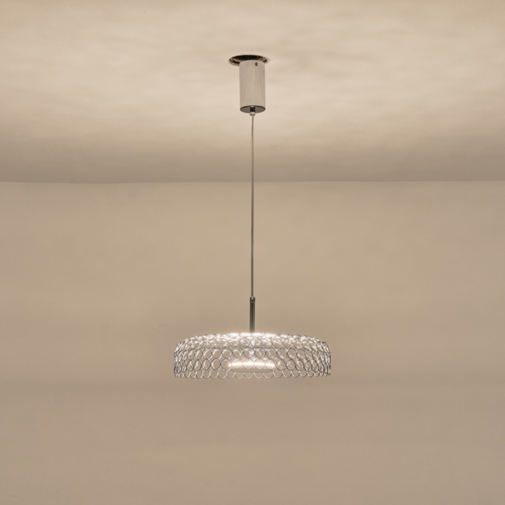 ΦΩΤΙΣΤΙΚΟ ΜΟΝΟΦΩΤΟ ΜΕΤΑΛΛΟ ΚΡΕΜΑΣΤΟ LED 10W 3000K 1080lm Φ350x1390mm ΑΣΗΜΙ ARTE ILLUMINA PERFORATO