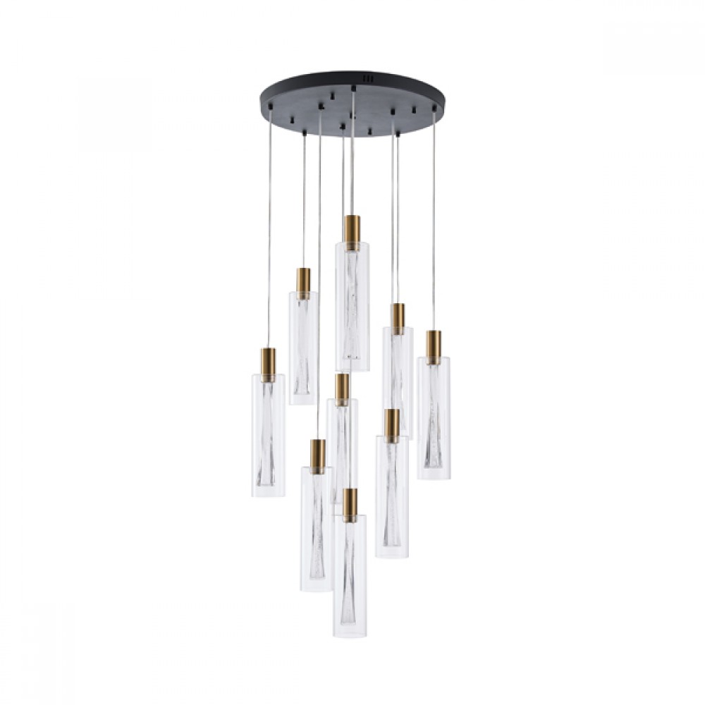 ΚΡΕΜΑΣΤΟ ΦΩΤΙΣΤΙΚΟ 9 ΦΩΤΟ ΓΥΑΛΙ 60W 3000K 7200lm Φ300mm ARTE ILLUMINA VIAL
