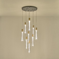 ΚΡΕΜΑΣΤΟ ΦΩΤΙΣΤΙΚΟ 9 ΦΩΤΟ ΓΥΑΛΙ 60W 3000K 7200lm Φ300mm ARTE ILLUMINA VIAL