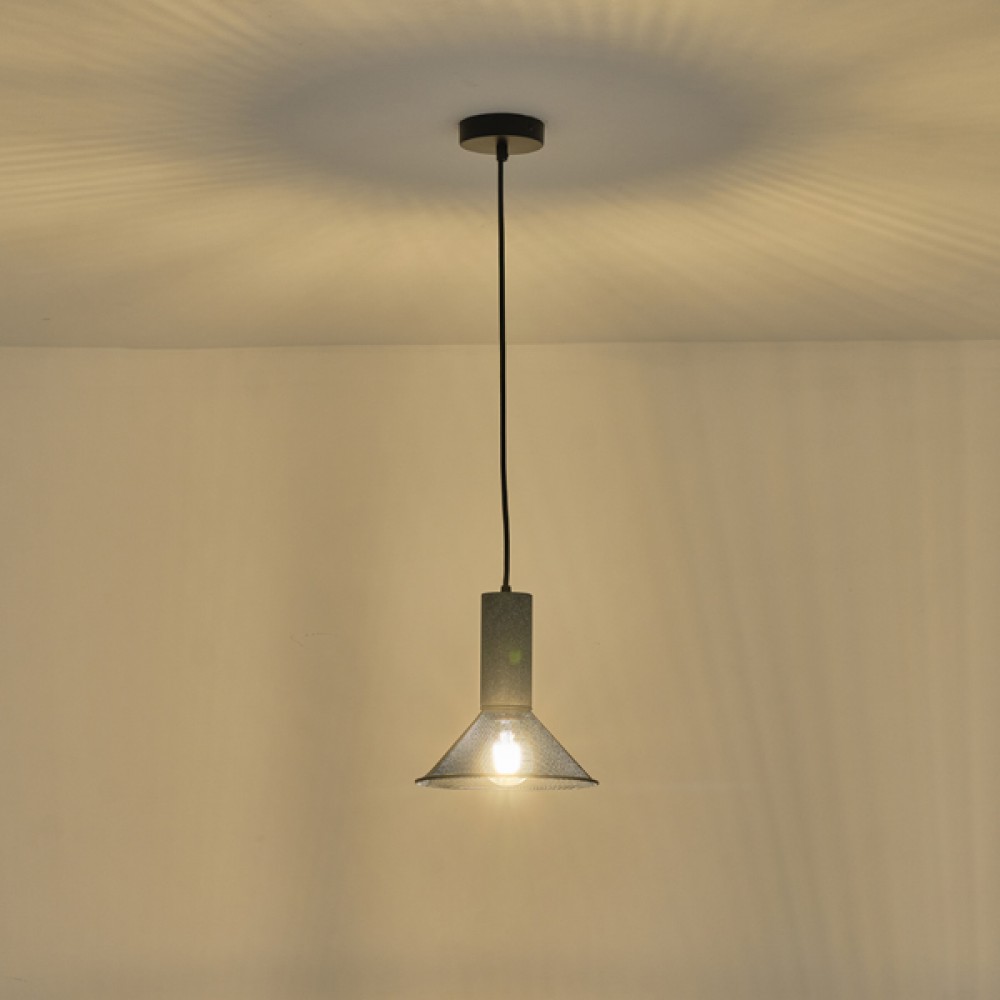 ΦΩΤΙΣΤΙΚΟ ΚΡΕΜΑΣΤΟ ΓΥΨΙΝΟ ΜΑΥΡΟ 1XE27 MAX40W 120X120X260mm ARTE ILLUMINA SCOURO